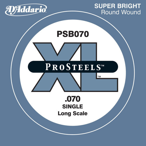 D'Addario PSB070 ProSteels Bas Gitar Tek Teli - .070 (Profesyonel) | Paslanmaz Çelik Alaşım, Agresif Orta Frekanslar, Be