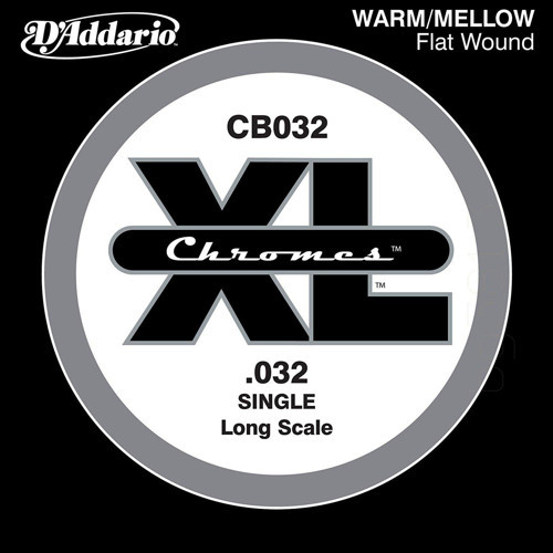 D'Addario CB032 Bas Gitar Tek Teli - .032 Kalınlık (Aksesuar) | Nikel Sargı, Uzun Ömürlü Parlak Ton ve Yüksek Akort Stab