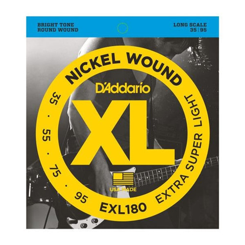 D'Addario EXL180 XL Nickel Serisi Bas Gitar Tel Seti (Extra Super Light - 35-95 - Long Scale)