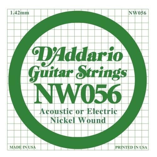 D'Addario NW056 Nickel Wound Elektro ve Akustik Gitar Tek Teli - .056 (Aksesuar) | Ekstra Kalın Yapı, Maksimum Rezonans,