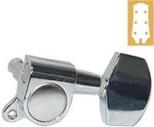 AMH7001CR Akustik Gitar Burgu Seti - Krom (Aksesuar) | 3+3 Tam Kapalı Yağlı Sistem, Standart Ölçü ve Dayanıklı