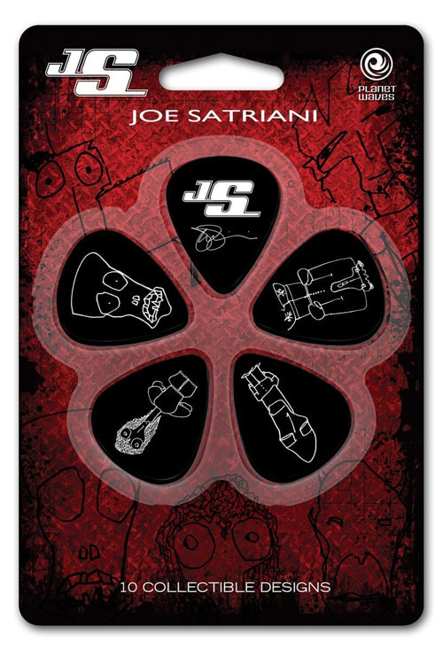 Planet Waves 1CBK4-10JS Joe Satriani Orta (Medium) Gitar Penası - Siyah (10'lu Paket) | İmza Serisi, Mat Yüzey, Dengeli