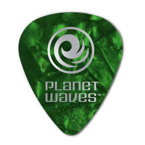 Planet Waves 1CGP4-10 Selüloit Pena Green Pearl Medium (10'lu Paket) | Yeşil Sedefli - Dengeli - Şık