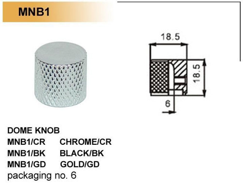 MNB1CR Düz Potans Düğmesi Krom | Silindir Tip - Metal - Krom