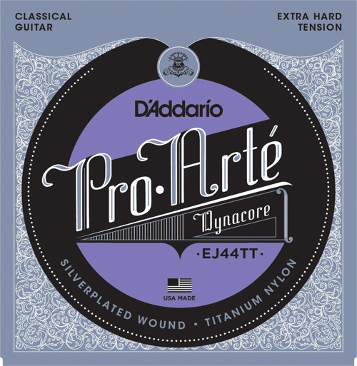 D'Addario EJ44TT Pro-Arte Dynacore Klasik Gitar Tel Seti - Ekstra Sert Tansiyon (Profesyonel) | Titanyum Üst Teller, Kom