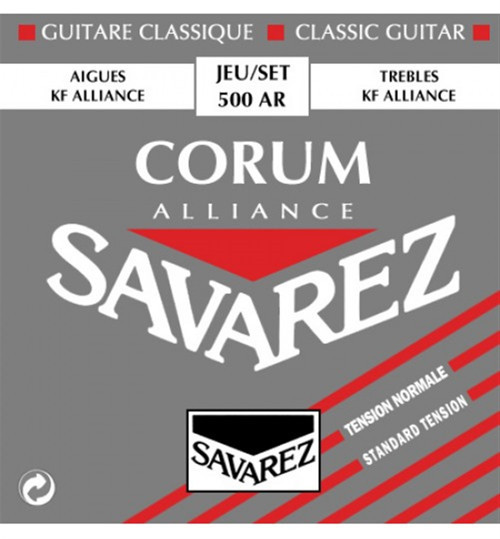 656077 Savarez Alliance Corum 500AR Klasik Gitar Teli | Esnek Corum Bas Telleri ile Rahat Çalım ve Parlak Karbon Ti