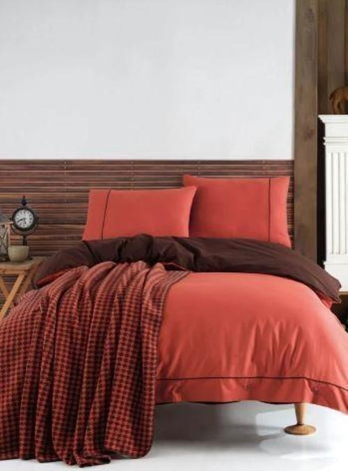 Ecosse Stylish Kiremit Çift Kişilik Nevresim Takımı