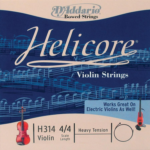 D'Addario H314H Helicore Tek Keman Sol (G) Teli (4/4 - Heavy) | Yoğun ve Güçlü Ses Karakteri Yüksek Gerilim Direnci ve P