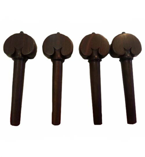 1233-H Kalp Model Rosewood Çello Kulak Seti | Lüks Kalp Tasarımı ile Çello İçin Dayanıklı ve Estetik Akort Burgu