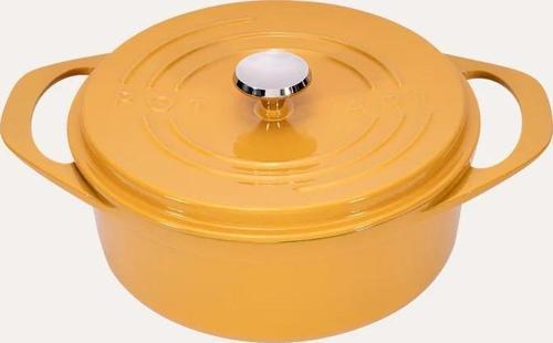 Potart 28 cm Yuvarlak Döküm Tencere Parlak Sarı