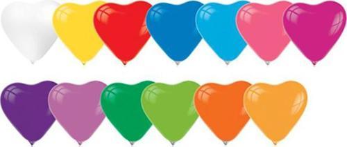 Balon 12 apos; apos; Kalp Modeli Kırmızı/Karışık (20 Adet)  Karışık Renk