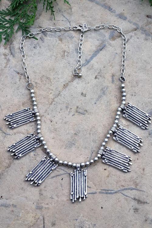 Jewellery Bayan Bohem Kolye Metal Gri