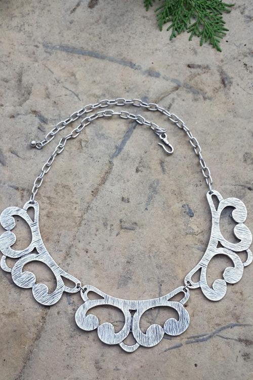Jewellery Bohem Bayan Kolye Metal Gri
