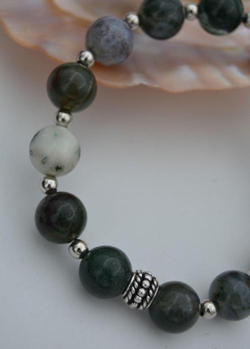 Jewellery Hint Akiği Unisex Doğal Taşlı Bileklik Gri