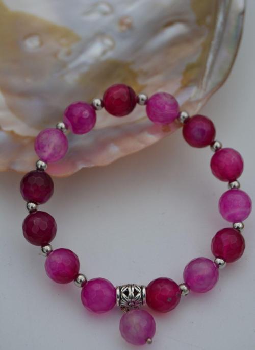 Jewellery Pembe Akik Taşlı Bileklik Pembe