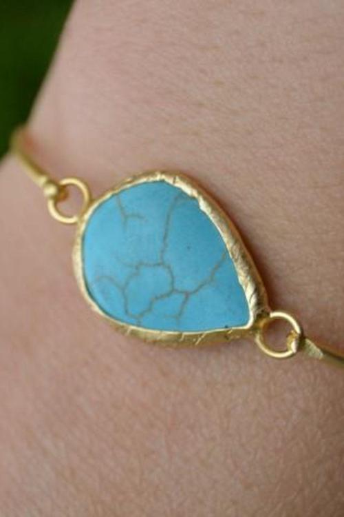 Jewellery Turkuaz Taşlı Bileklik Turkuaz Mavi