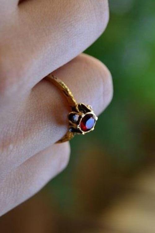 Jewellery Yakut Yüzük Bordo - Lal