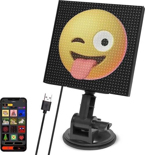 Ledli Bluetoothlu Araç Arka Cam İfade Ekran Paneli Araba Arkası Arka Cam Led Telefon Kontrol Oto Led Ekran