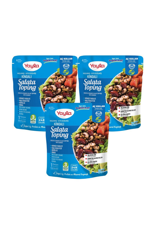 Haşlanmış Suyu Süzülmüş Kinoalı Salata Toping 150 gr x3
