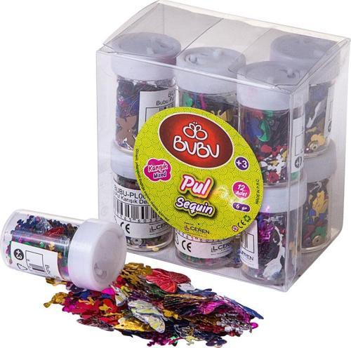 Pul Karışık Desen 6 Gram Bubu-Pl0002 (12 Tüp)