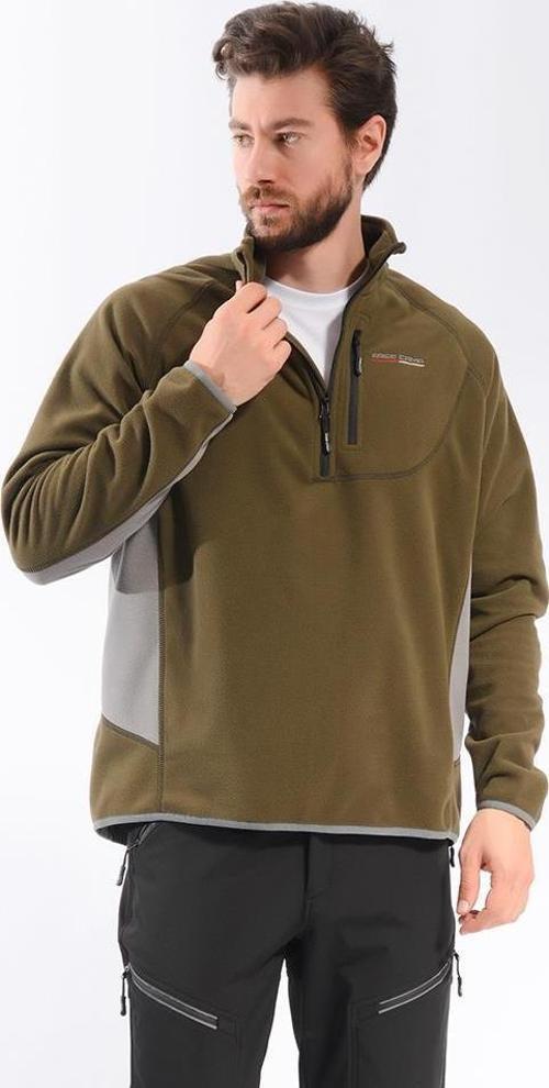 Man Half Zipper Fleece Polar-HAKİ
