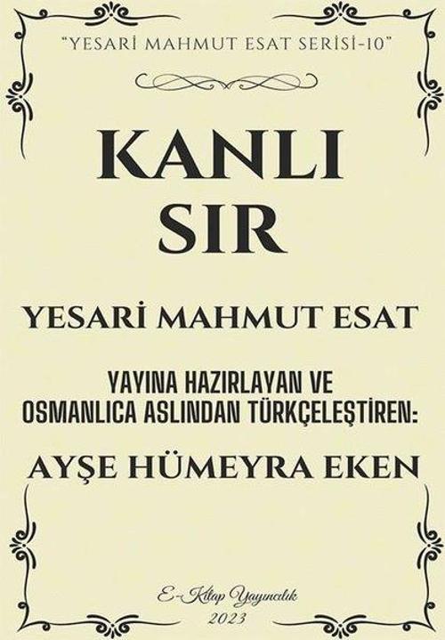 E Kitap Yayıncılık Kanlı Sır