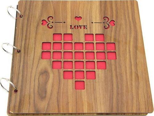 Albüm Ahşap Kapaklı Yatay Temalı Dekoratif Hediyelik