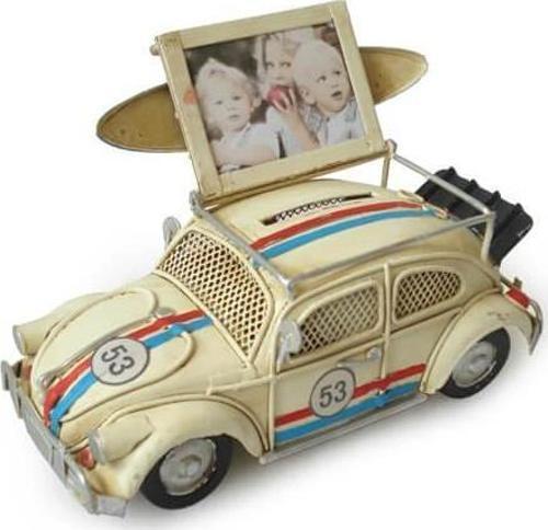 Dekoratif Metal Araba Çerçeveli ve Kumbaralı Vosvos Hediyelik