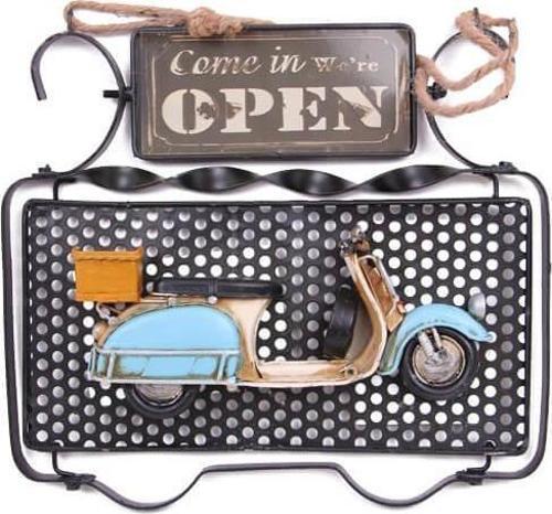 Dekoratif Metal Kapı Yazısı Scooter Dekorlu Vintage Hediyelik