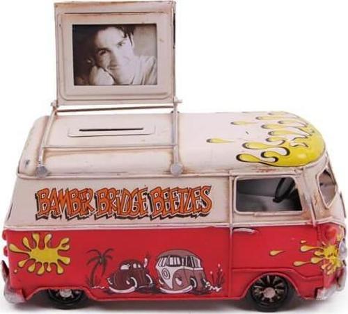 Dekoratif Metal Minibüs Çerçeveli ve Kumbaralı Hediyelik