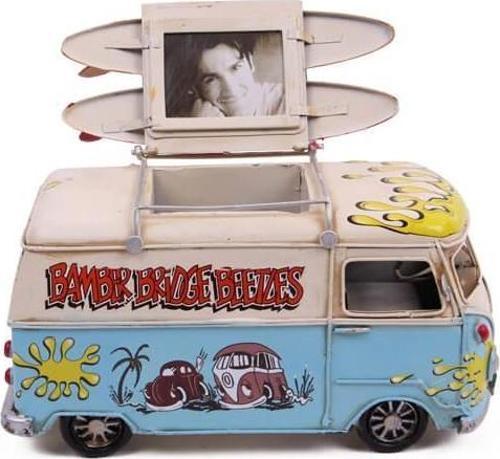 Dekoratif Metal Minibüs Kalemlik ve Çerçeveli Hediyelik