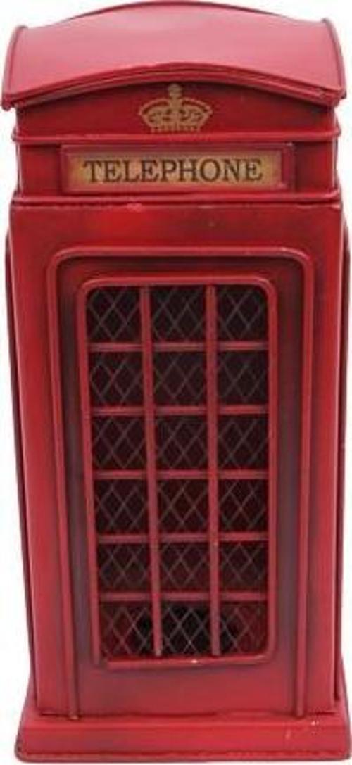 Dekoratif Metal Telefon Kulübesi Kumbaralı Biblo Hediyelik Kumbara