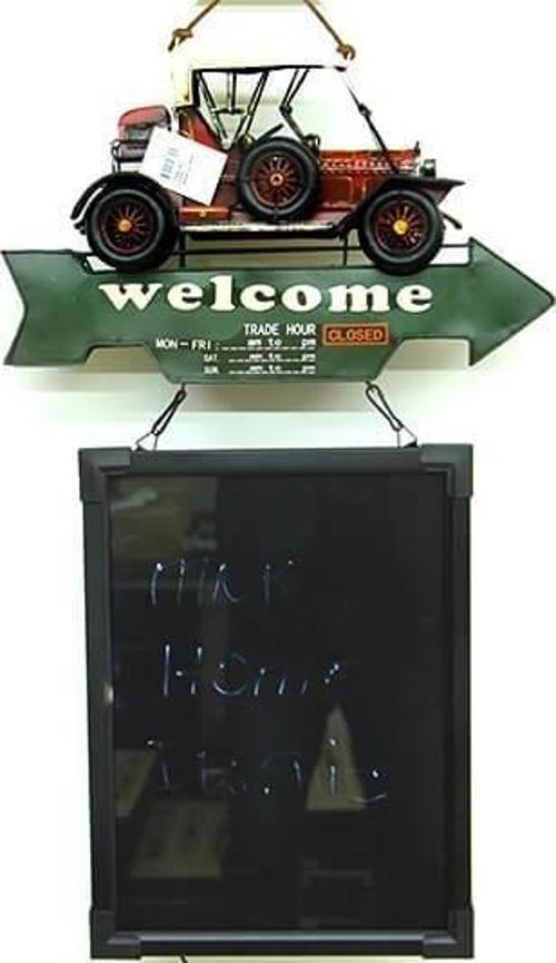 Dekoratif Metal Yazı Tahtası Tabela Okul Tahtası Led Işıklı