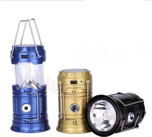 Güneş Enerjili Şarj Edilebilir USB Girişli Kamp Feneri Büyük Boy