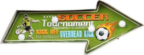 Işıklı Soccer Yön Tabelası Vintage Led Ampülü Hediyelik