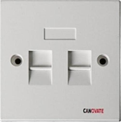25 Adet Faceplate 2 Port 86x86 Tip Fildişi Modüler Data Prizi 2 Yıl Üretici Garantili