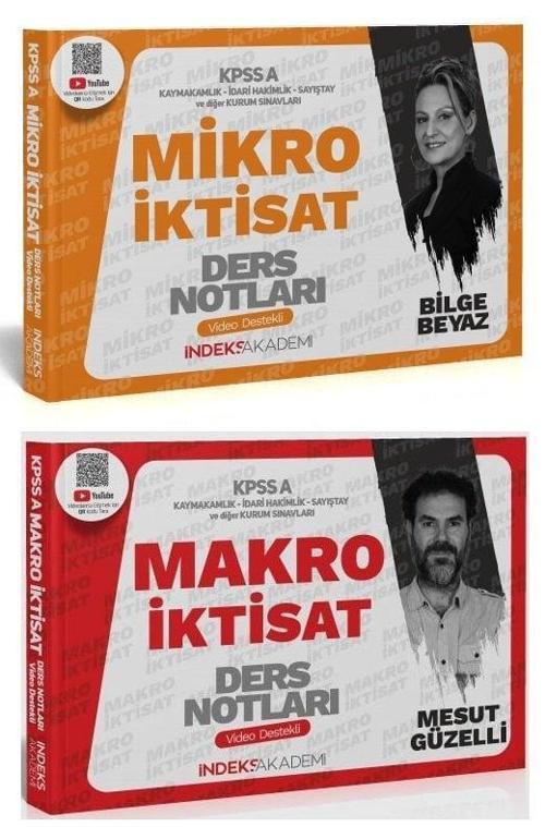 İndeks Akademi 2024 KPSS A Grubu Mikro + Makro İktisat Video Ders Notları 2 li Set