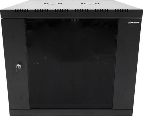 9U 540x550 mm Eko Serisi Yan Panelli Tek Gövdeli Duvar Tipi Kabinet Siyah 2 Yıl Üretici Garantili