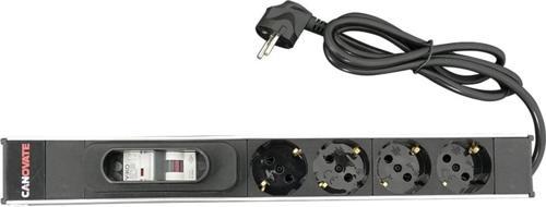 Alman Tipi Schuko Soketli 1U 4'lü PDU 16A Devre Kesicili