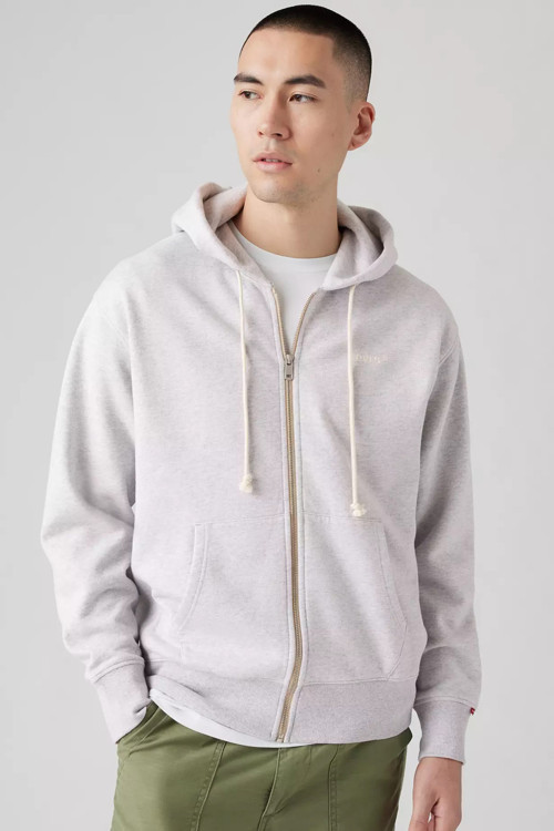 Pamuklu Regular Fit Kapüşonlu Fermuarlı Erkek Sweat A9265-0001 GRİ