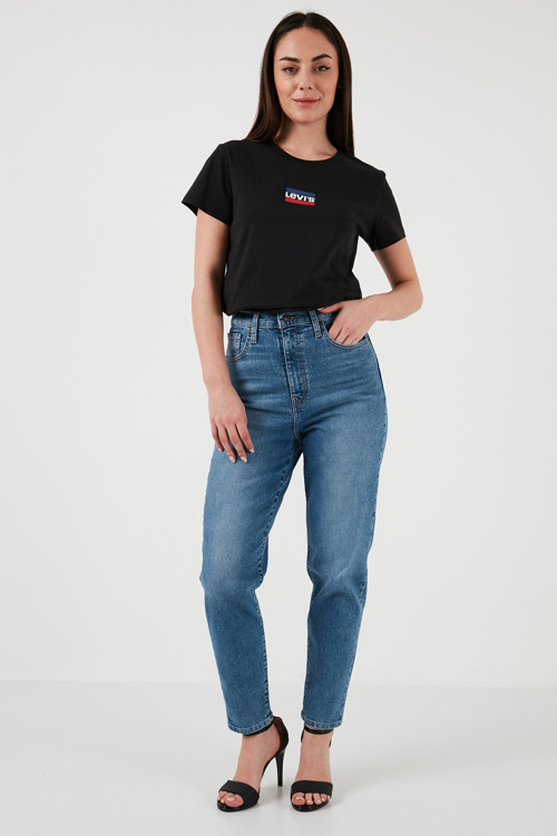Levis High Waıst Mom Fit Yüksek Bel Jeans Bayan Kot Pantolon A7745-0006 Mavi