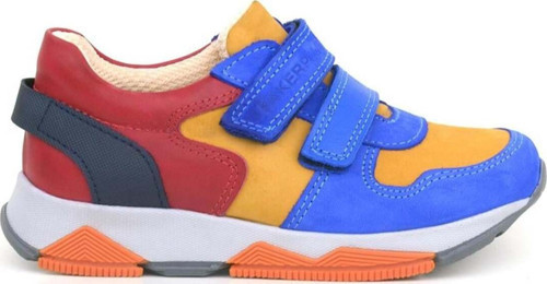 3880 Rakerplus Hakiki Deri Saks mavi-Çok Renkli Çocuk Sneakers Spor Ayakkabı Cırtlı