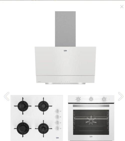 Beyaz Cam Avantaj Ankastre Set - 3’lü Ankastre Set Fırın + Ocak + Davlumbaz