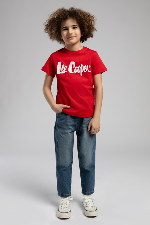 Londonlogo Erkek Çocuk %100 Pamuk T-Shirt Kırmızı