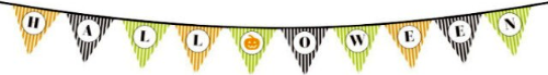 Cadılar Bayramı Kabak Temalı Halloween Yazılı Banner Süs Flama 3 Metre