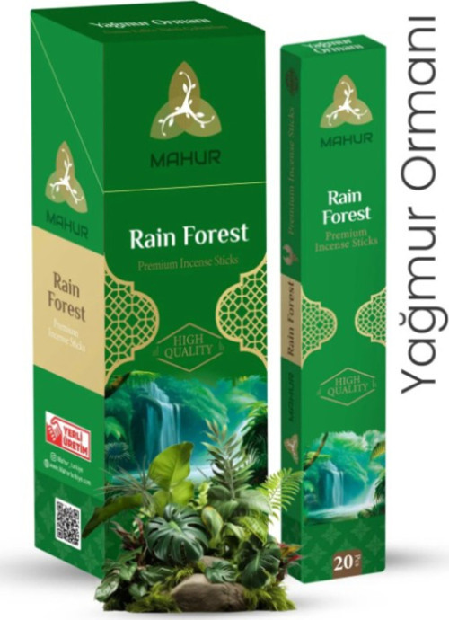 YAĞMUR ORMANI (RAİN FOREST) ÇUBUK TÜTSÜ 5 PAKET 100 ADET (INCENSE STICKS, 5 PACKS, 100 STICKS)