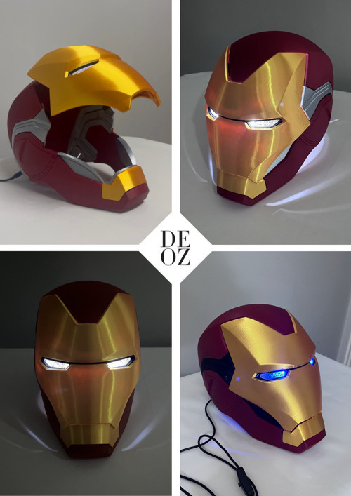 Iron Man Helmet – Mobil Cihaz Kontrollü, Mekanik Açılır Kask & LED Aydınlatmalı En Gelişmiş Model