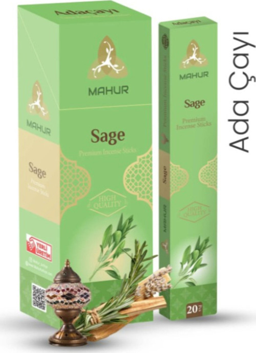 1- ADA ÇAYI (SAGE) ÇUBUK TÜTSÜ 5 PAKET 100 ADET (INCENSE STICKS, 5 PACKS, 100 STICKS)