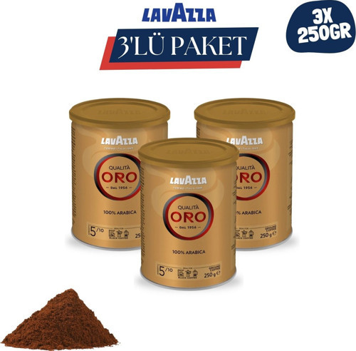 Qualita Oro 100% Arabica Filtre Kahve Teneke Kutu | 3'Lü Paket