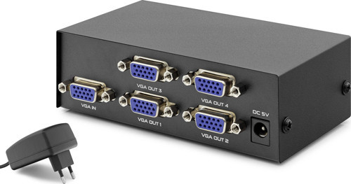 Vga Splitter 1 In 4 Out 200 Mhz - Siyah HDX1278